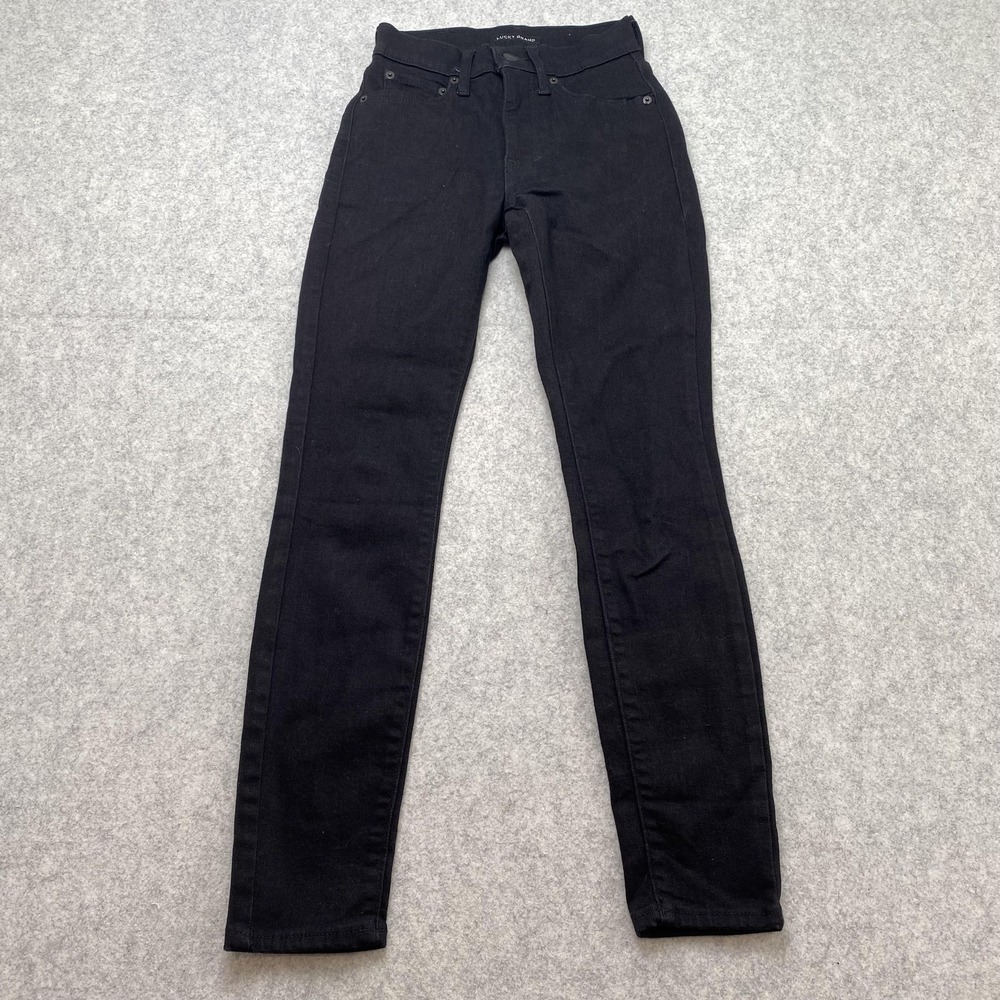 Lucky Brand High Rise Skinny Bridgette Jeans Womens 00 (22x26) Black Stretch